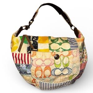 Coach Vintage Y2K Hampton Patchwork Multicolor Patchwork Hobo Shoulder Bag